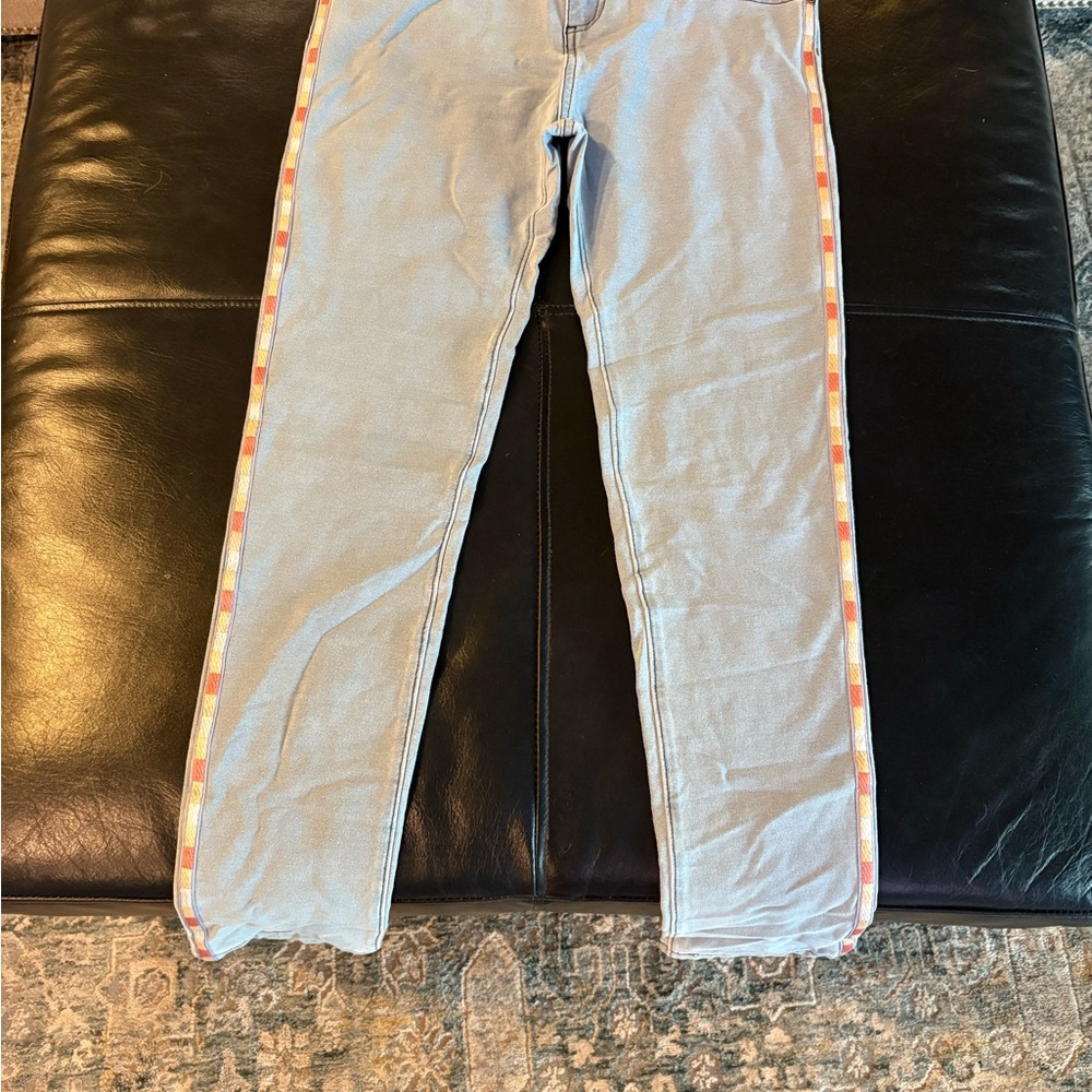 Matilda Jane Blue Kids Jeans with Colorful Side Trim - Size 14 NWT